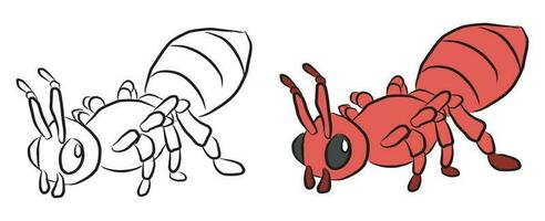 afbeeldingen voor onderwijs kleur mieren, geschikt voor tekening boeken, kleur toepassingen en meer vector