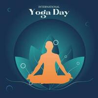 Internationale yoga dag illustratie post voor sociaal media en spandoek3 vector