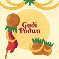 gudi padwa festival achtergrond vector