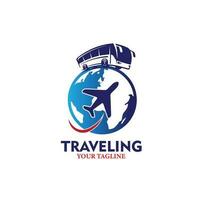ontwerp logo op reis vector illustratie