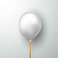 realistisch wit ballon Aan wit achtergrond met schaduw. schijnen helium ballon voor bruiloft, verjaardag, partijen. festival decoratie. vector illustratie