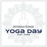Internationale yoga dag met mandala poster ontwerp. yoga dag achtergronden ontwerp. vector