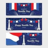 bastille dag wenskaart banner vector