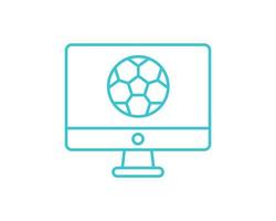 online computer voetbal pictogram. overzicht online computer voetbal vector pictogram voor webdesign geïsoleerd op een witte achtergrond