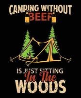 camping t-shirt ontwerp vector