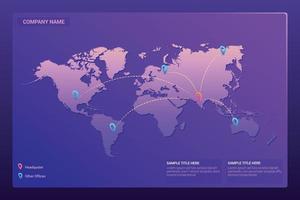ontwerp van de bestemmingspagina van de wereldkaart vector