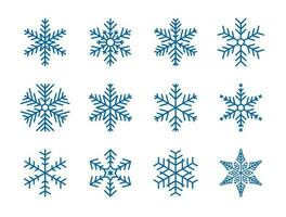 sneeuwvlok winter reeks van blauw geïsoleerd icoon silhouet Aan wit achtergrond. vector illustratie