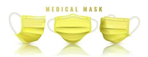 realistisch medisch gezicht masker. details 3d medisch masker. vector illustratie