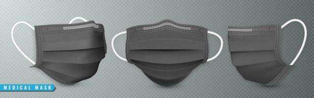 realistisch medisch gezicht masker. details 3d medisch masker. vector illustratie