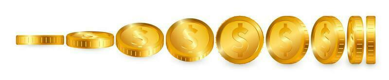 dollar goud munten geïsoleerd Aan wit achtergrond. vector illustratie