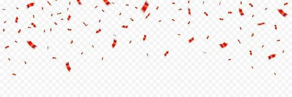 rood confetti. viering carnaval linten. luxe groet kaart. vector illustratie