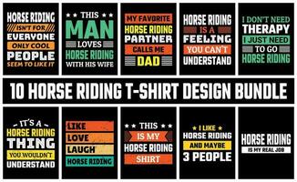 paard rijden t overhemd ontwerp reeks vector