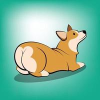 schattige cartoon vectorillustratie van een corgi-hond vector