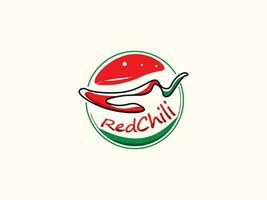 heet Chili logo ontwerp, restaurant logo, rood Chili logo voor restaurant. rood en groen logo ontwerp. vector