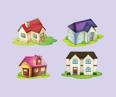 kleurrijk huizen 3d vector
