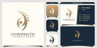 chiropractie logo met creatief concept ontwerp en bedrijf kaart sjabloon vector