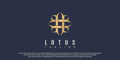 lotus logo met elegant goud helling voor schoonheid bedrijf vector