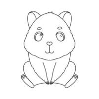 lijn schattig zittend hamster. vector schets grafisch illustratie, karakter baby dier geïsoleerd Aan wit achtergrond