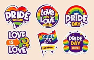 pride-dag stickercollectie vector