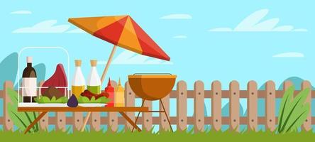 picknick barbecue achtergrond vector