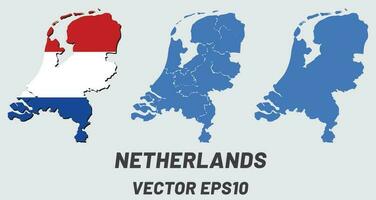 reeks vector kaarten - vector kaart van nederland,vector illustratie eps 10.