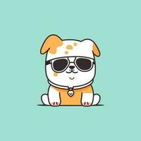 schattig kawaii bulldog tekenfilm hondje puppy illustratie vector