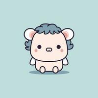 schattig buffel kawaii tekenfilm illustratie vector