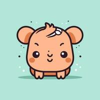 huiselijk buffel schattig kawaii tekenfilm illustratie vector