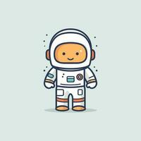 schattig mascotte astronaut tekenfilm ruimtevaarder illustratie vector