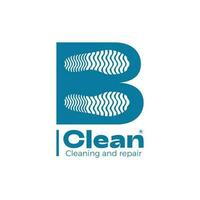 b schoon logo, schoonmaak en reparatie logo vector