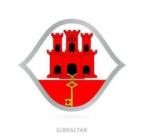 Gibraltar nationaal team vlag in stijl voor Internationale basketbal wedstrijden. vector