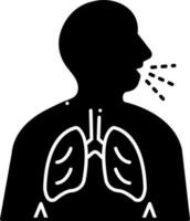 solide icoon voor astma vector