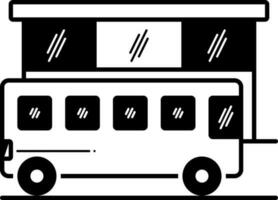 solide icoon voor bus hou op vector