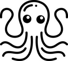 solide icoon voor Octopus vector