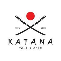 gemakkelijk katana samurai zwaard logo ontwerp sjabloon vector, vector