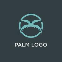palm boom logo ontwerp sjabloon met cirkel element vector