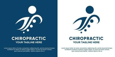 chiropractie logo met menselijk en bot vorm bewerkbare eps vector