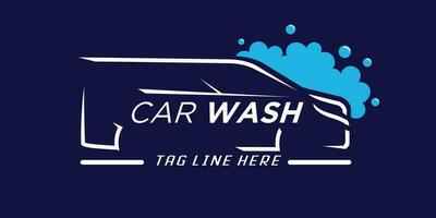 automotive wassen of auto wassen logo met creatief auto vorm en bubbel ontwerp vector