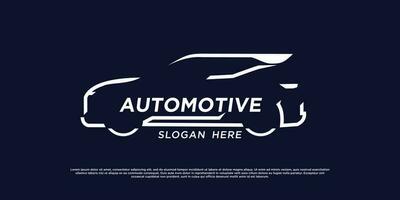 automotive logo met creatief auto vorm ontwerp vector