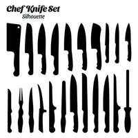 chef mes silhouet vector illustratie set.