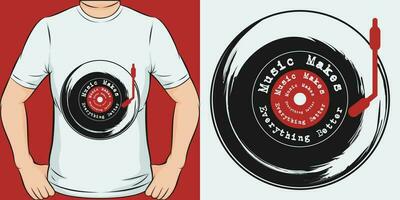 muziek- maakt alles beter, muziek- citaat t-shirt ontwerp. vector