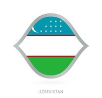 Oezbekistan nationaal team vlag in stijl voor Internationale basketbal wedstrijden. vector