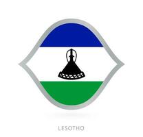 Lesotho nationaal team vlag in stijl voor Internationale basketbal wedstrijden. vector