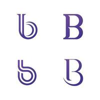 b brief eerste logo ontwerp sjabloon vector