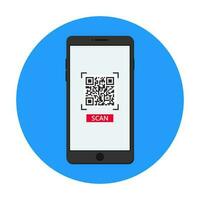 scannen qr code in smartphone. vector