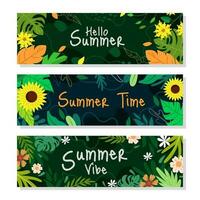 zomer bloemen banner vector