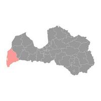liepaja wijk kaart, administratief divisie van Letland. vector illustratie.