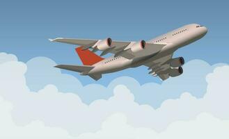passagiersvliegtuig duurt uit in de lucht, zomer vakantie tijd. vector. vector
