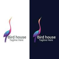 modern abstract vogel huis logo ontwerp sjabloon vector