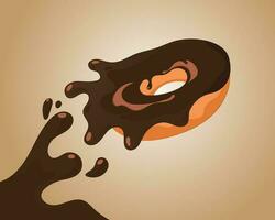 spatten room chocola donut geïsoleerd vector